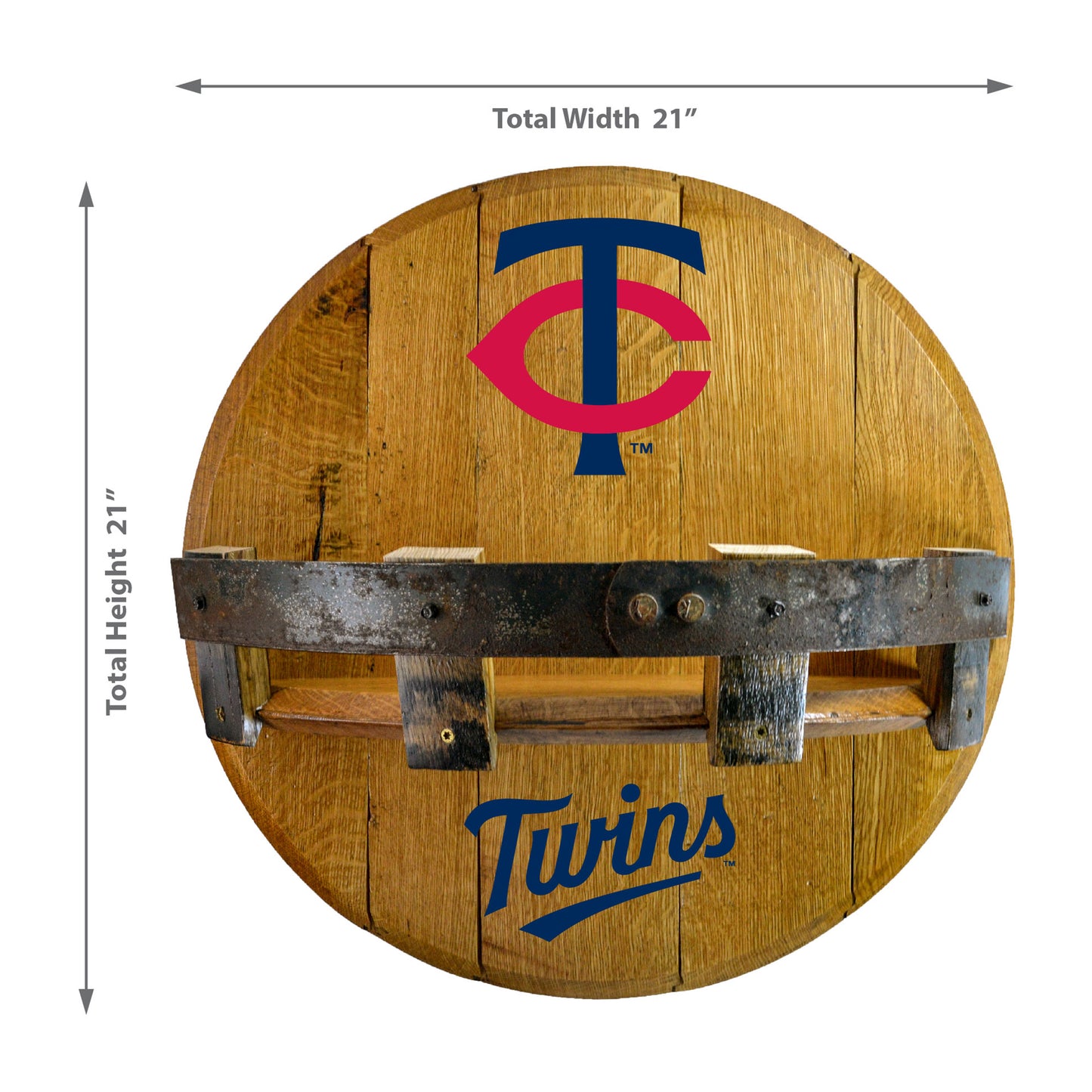 Minnesota Twins whiskey barrel shelf dimensions
