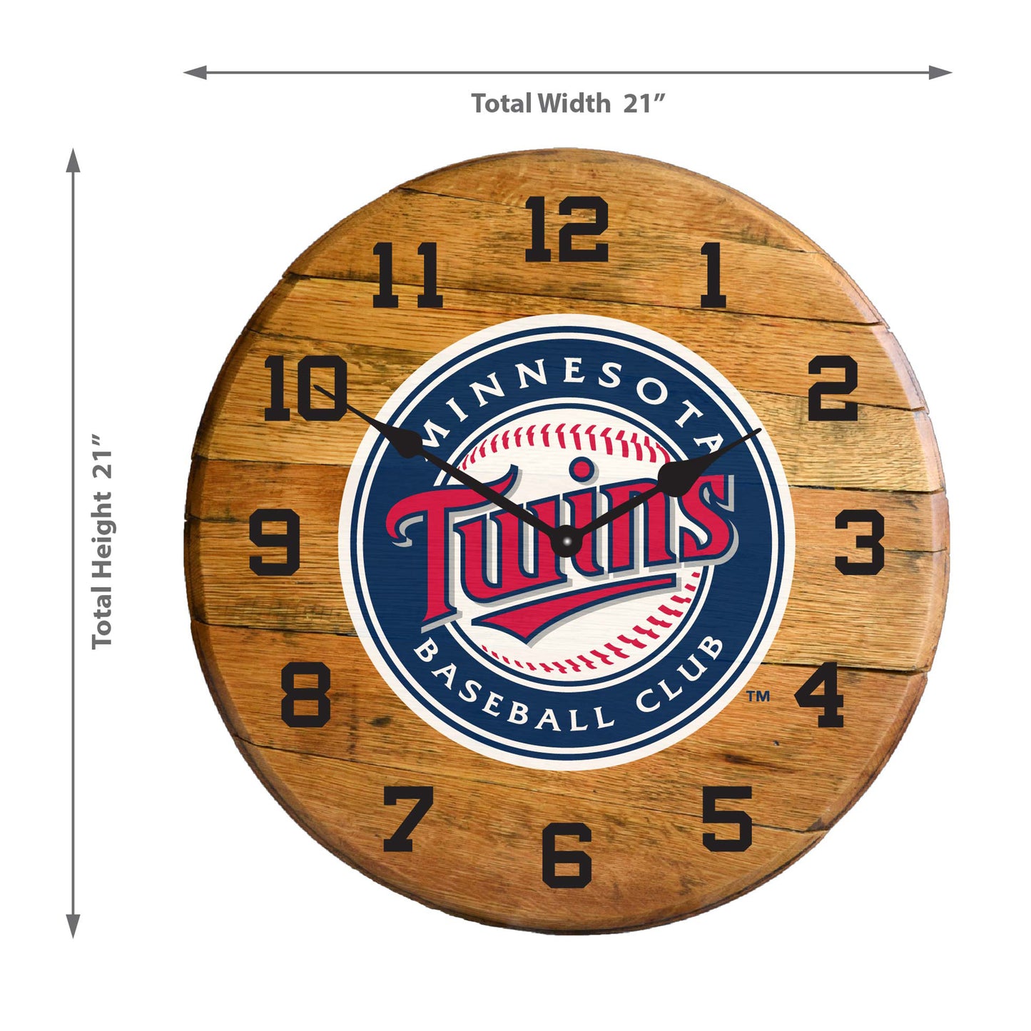 Minnesota Twins whiskey barrel wall clock dimensions