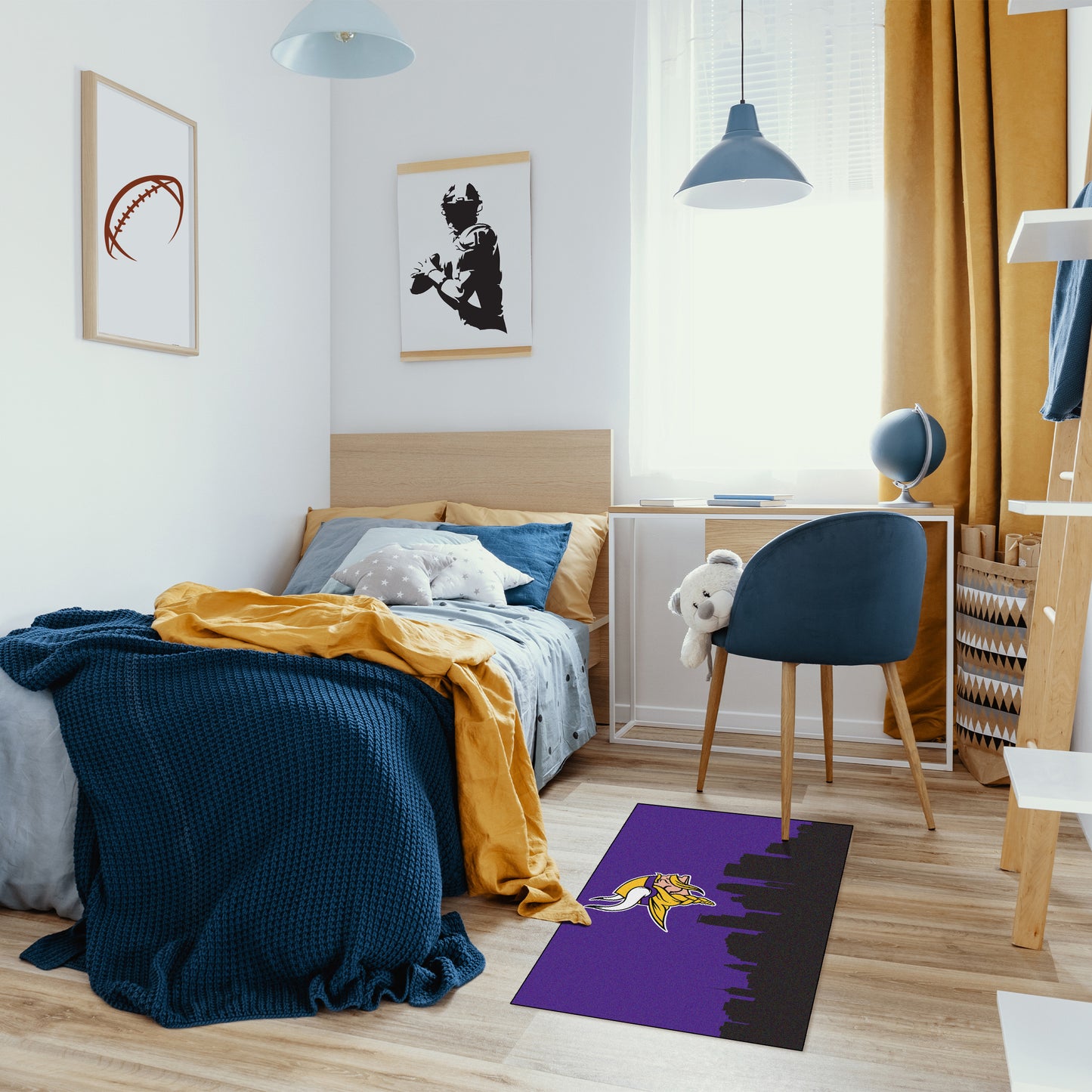 Minnesota Vikings washable cityscape rug life