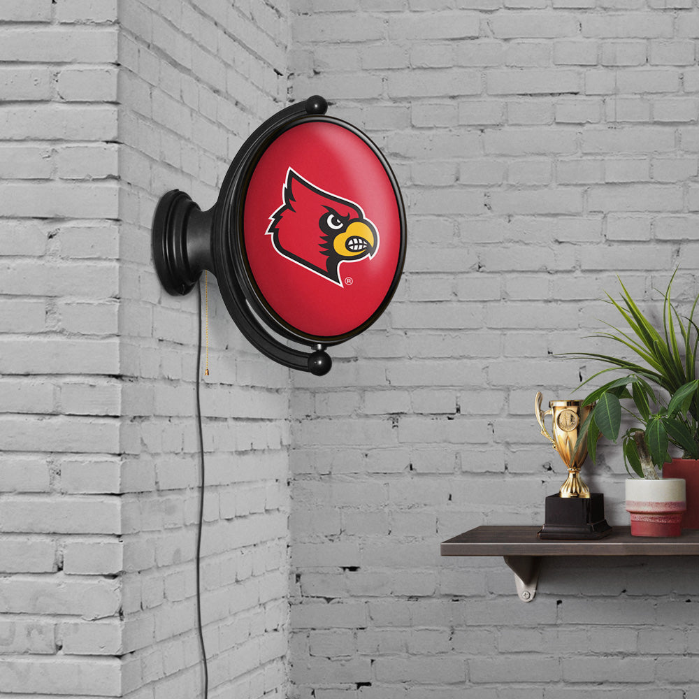 Louisville Cardinals Oval Rotating Wall Sign Room View