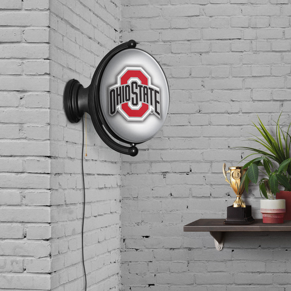 Ohio State Buckeyes Oval Rotating Wall Sign Room View