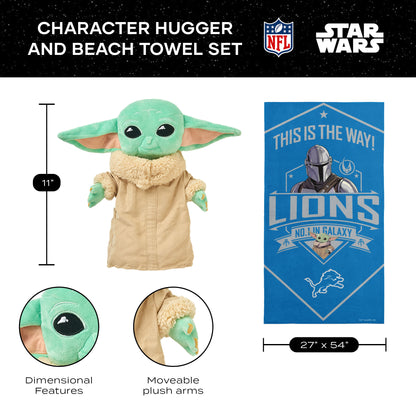 Detroit Lions Baby Yoda Hugger and Towel 2