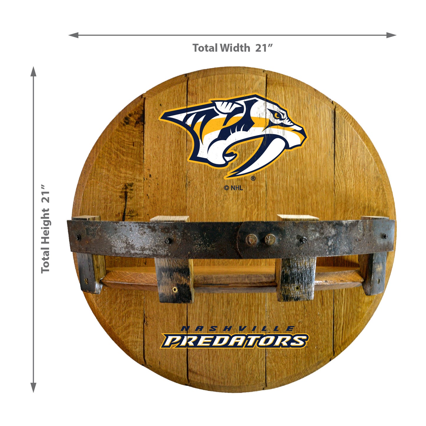 Nashville Predators whiskey barrel shelf dimensions