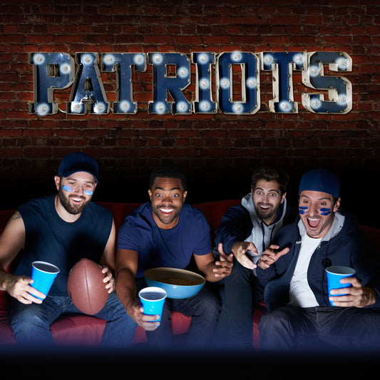 New England Patriots lighted metal man cave sign