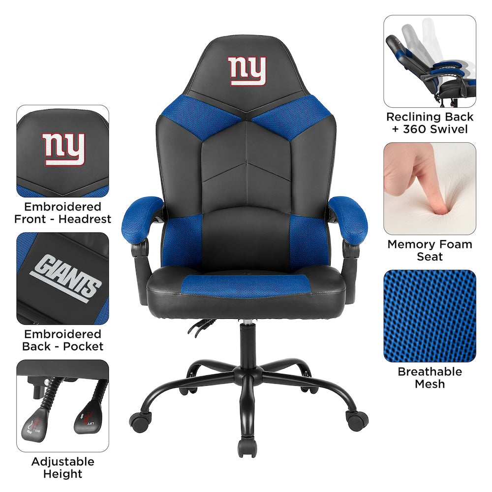 New York Giants Office Gamer Chair Features