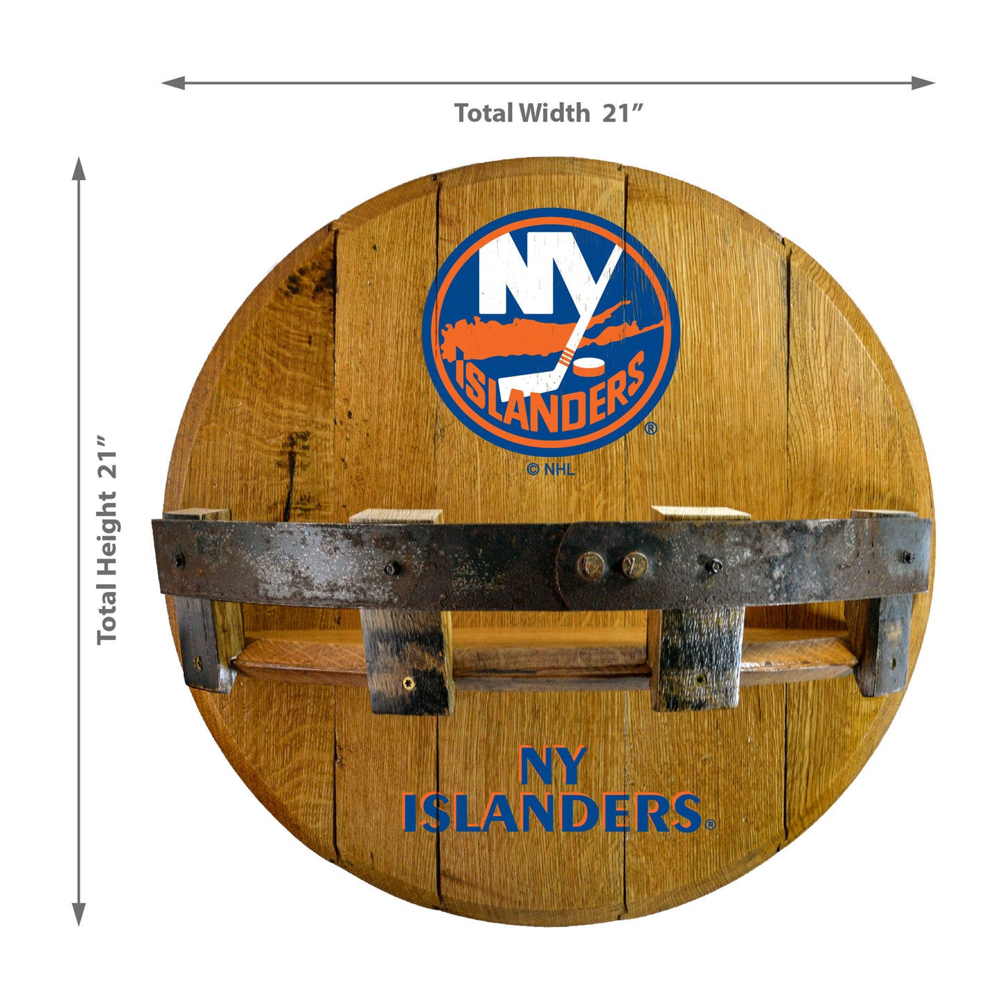 New York Islanders whiskey barrel shelf dimensions