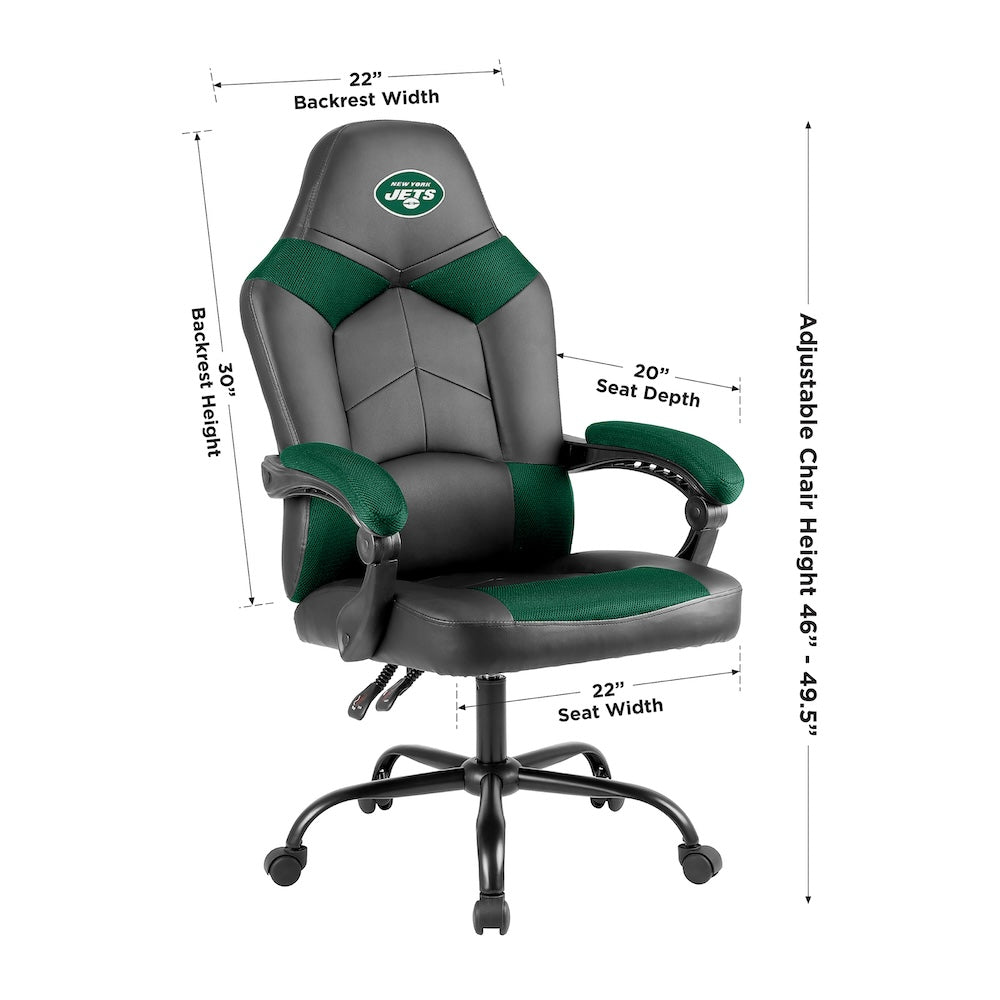 New York Jets Office Gamer Chair Dimensions