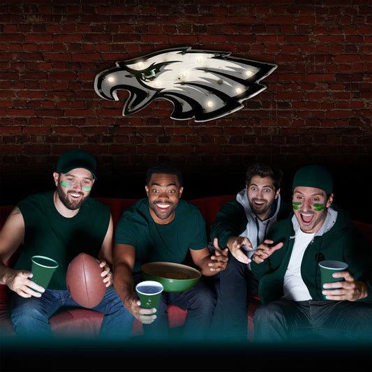 Philadelphia Eagles logo lighted metal man cave sign
