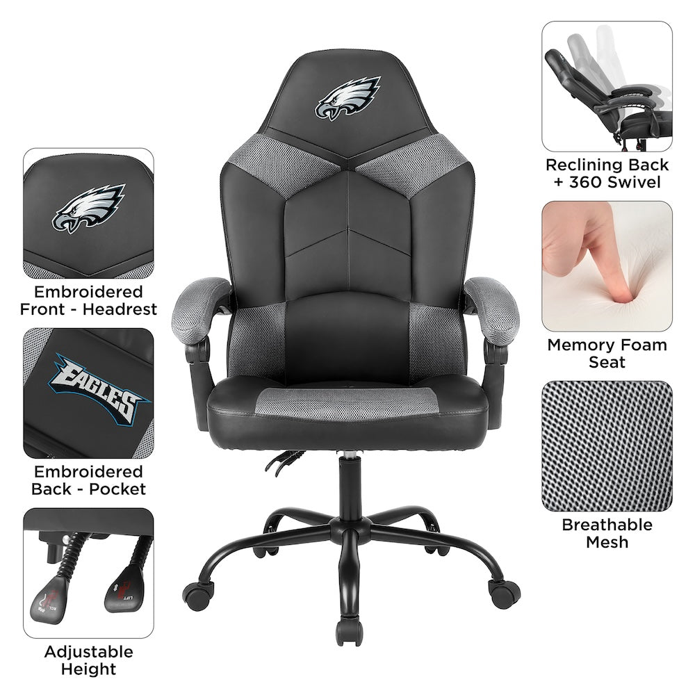 Philadelphia Eagles Office Gamer Chair Features