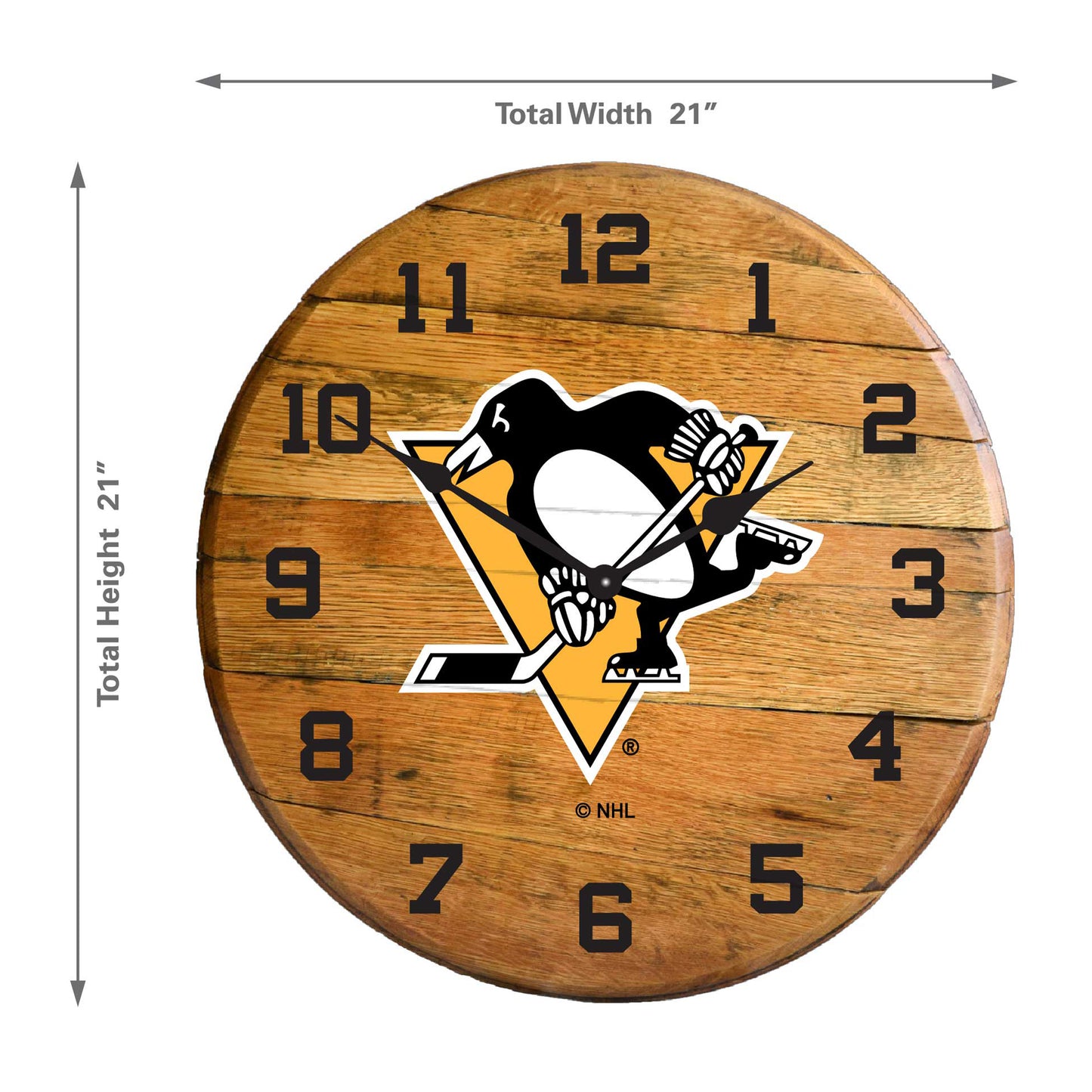 Pittsburgh Penguins whiskey barrel wall clock dimensions