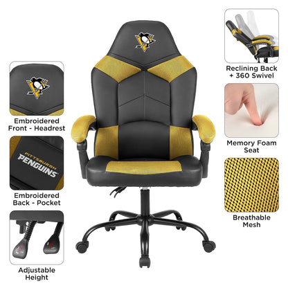Pittsburgh Penguins Office Gamer Chair Features