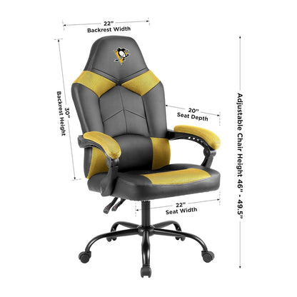 Pittsburgh Penguins Office Gamer Chair Dimensions