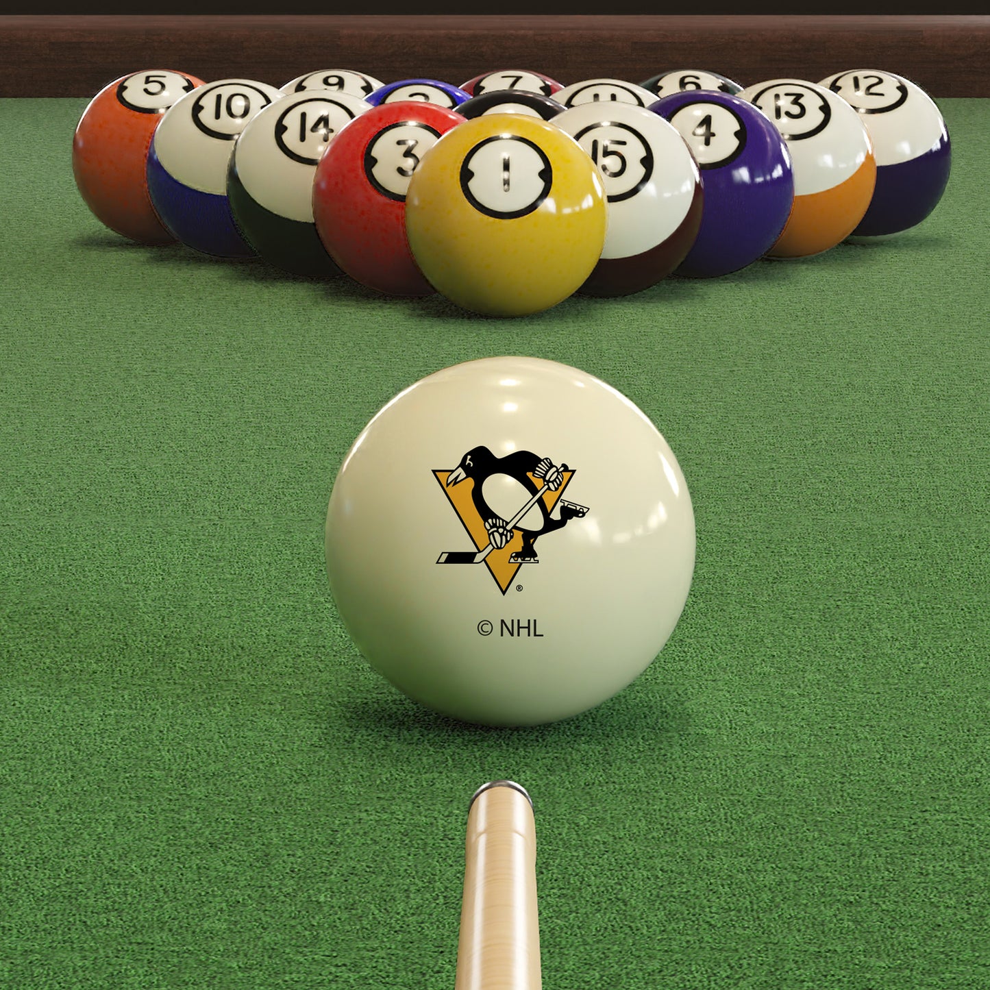 Pittsburgh Penguins logo pool ball set