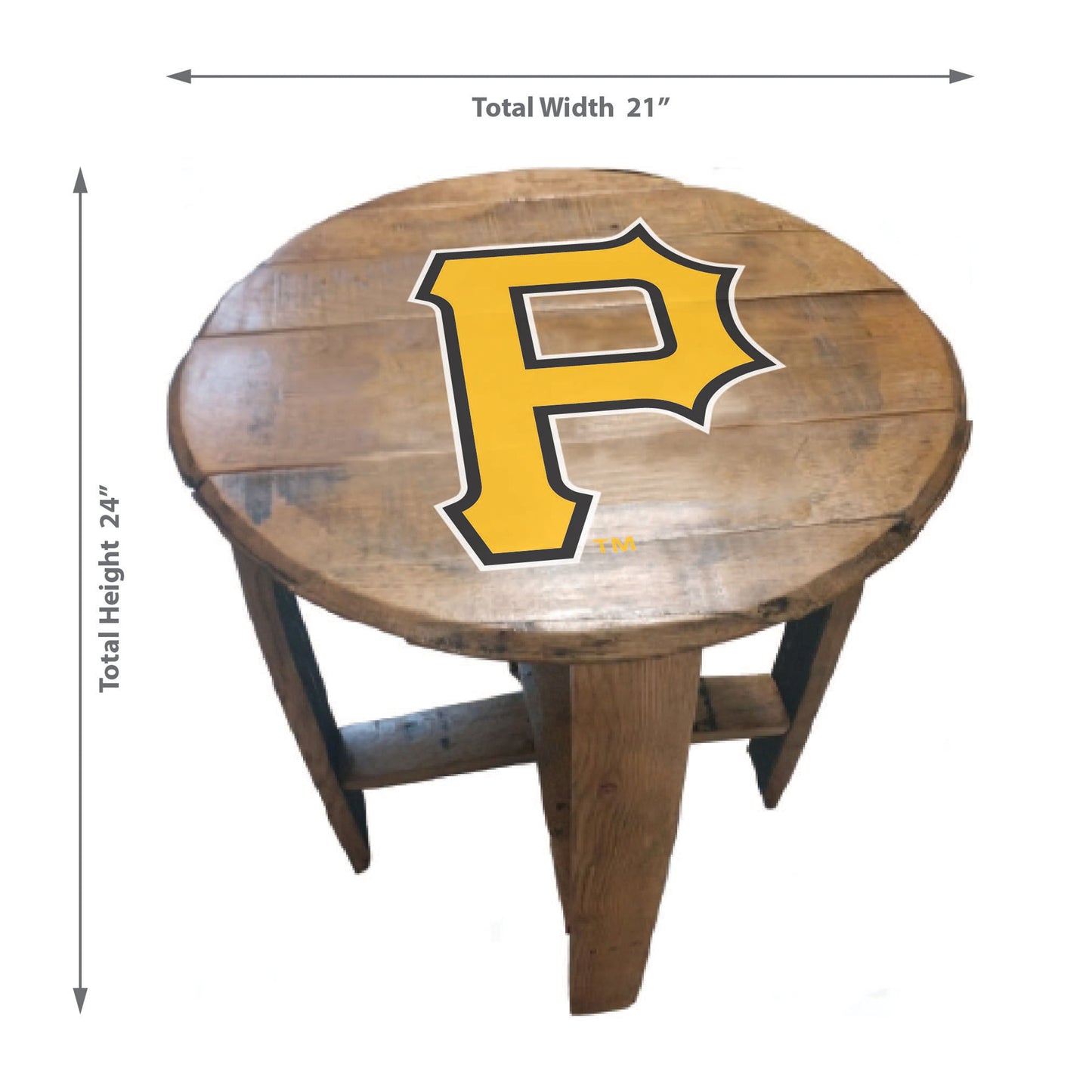 Pittsburgh Pirates whiskey barrel end table dimensions