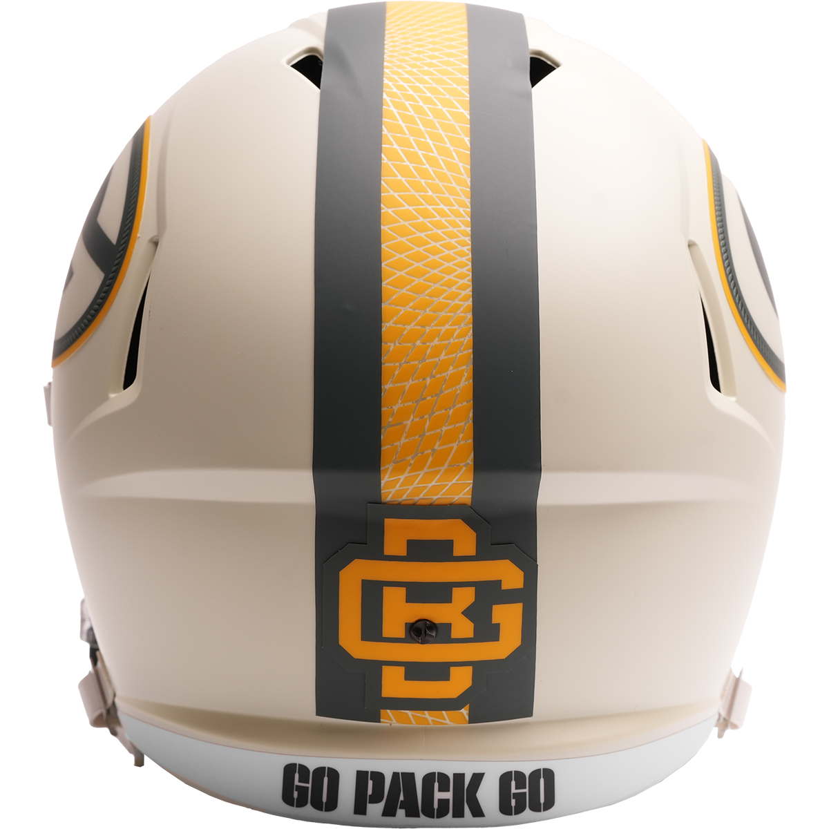 Green Bay Packers full size 2026 Rivalries Alternate replica helmet back view