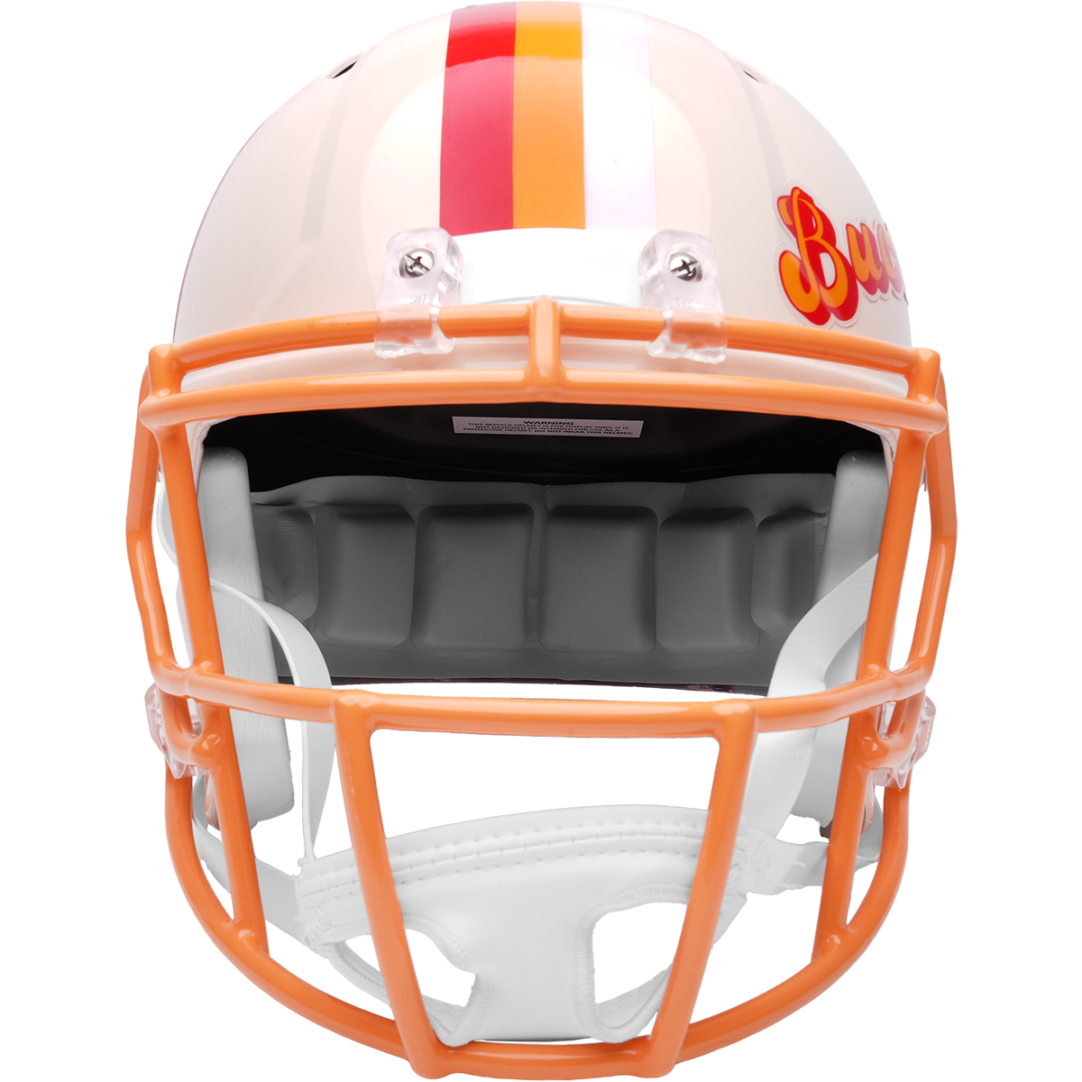 Tampa Bay Buccaneers Riddell Speed Retro Replica Helmet – front facemask view