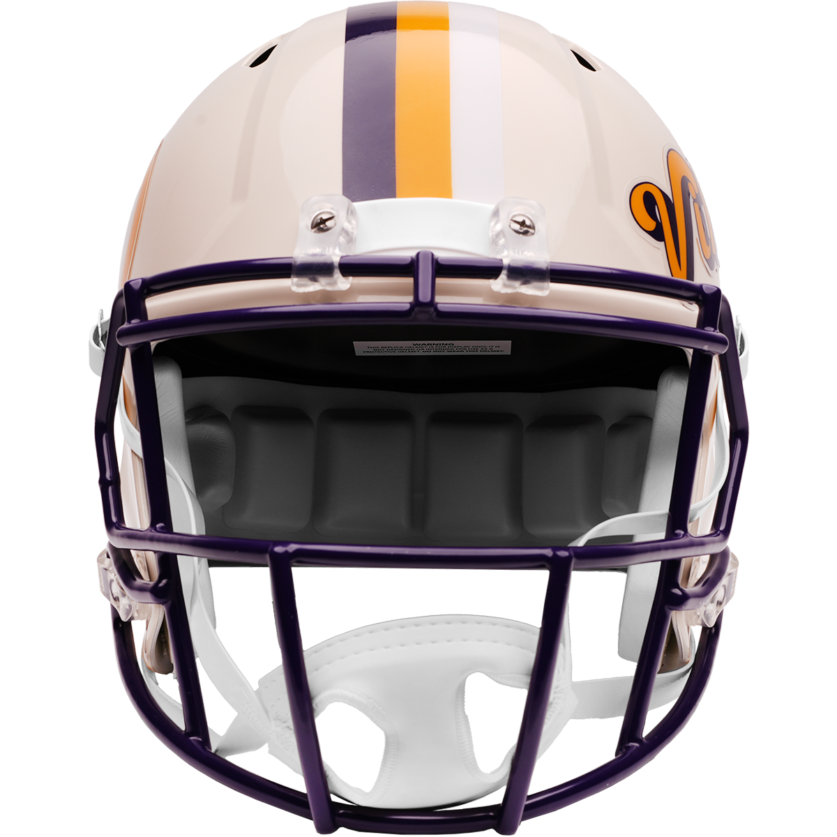 Minnesota Vikings Riddell Speed Retro Replica Helmet – front facemask view