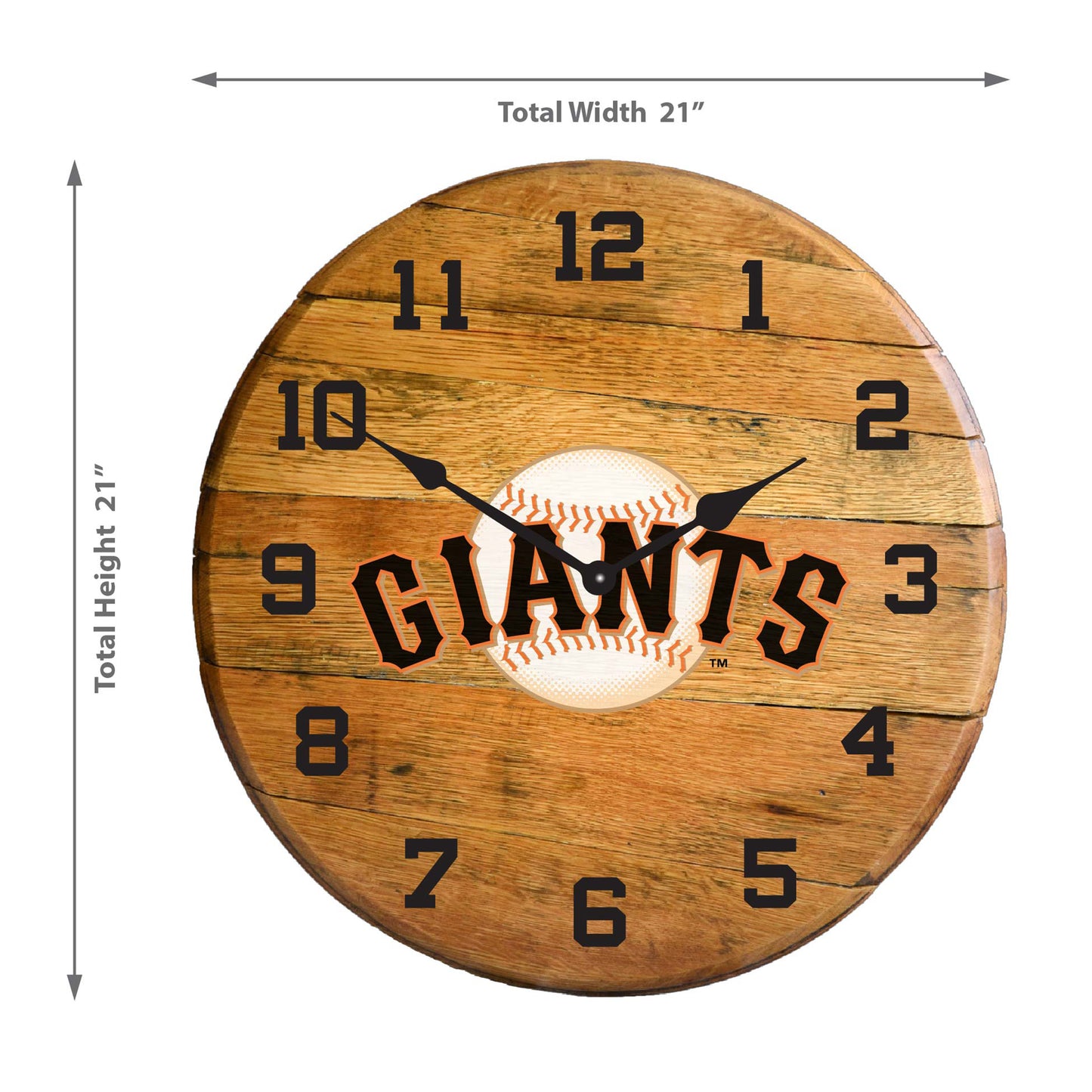 San Francisco Giants whiskey barrel wall clock dimensions