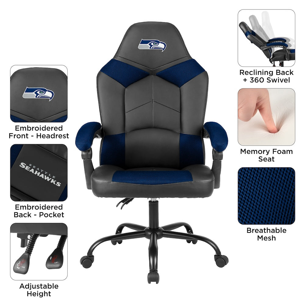 Seattle Seahawks Office Gamer Chair Features