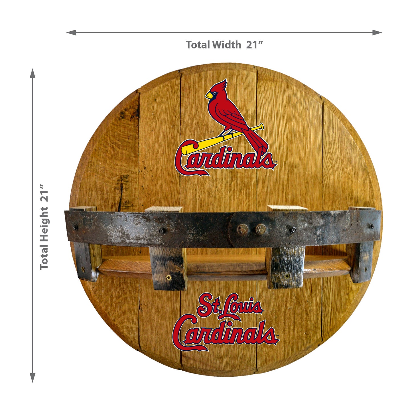 St. Louis Cardinals whiskey barrel shelf dimensions