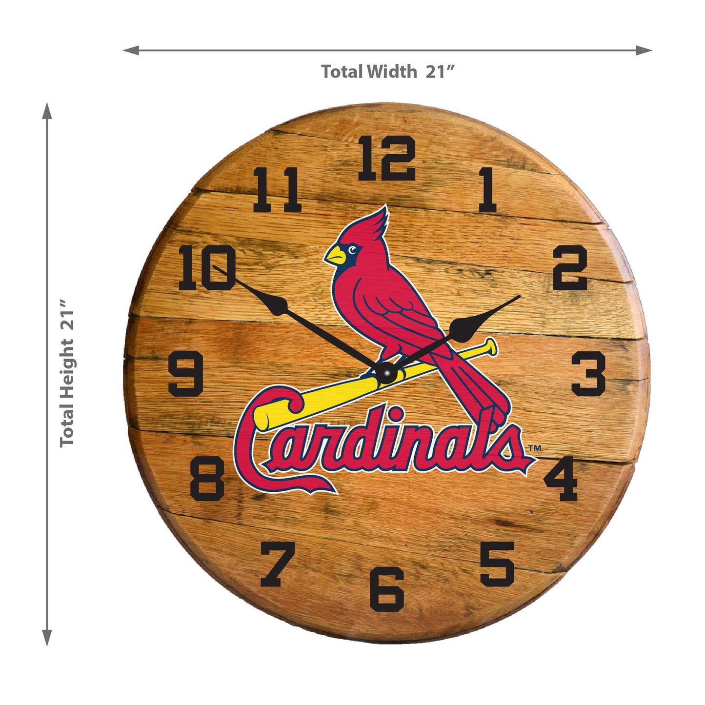St. Louis Cardinals whiskey barrel wall clock dimensions