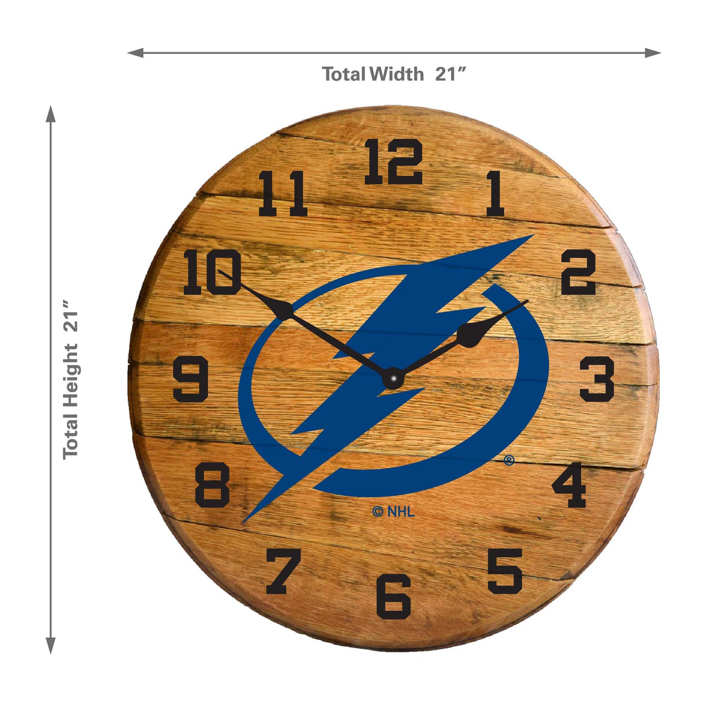 Tampa Bay Lightning whiskey barrel wall clock dimensions