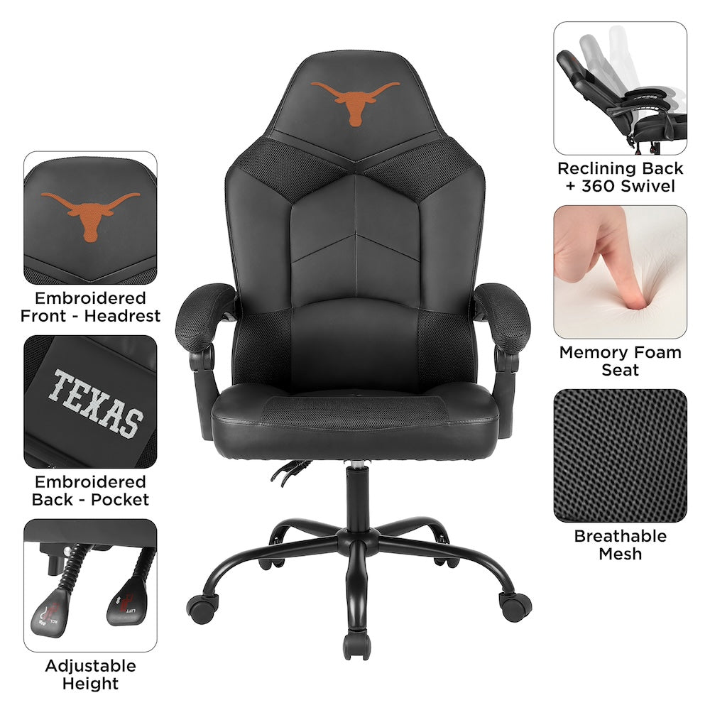Texas Longhorns Office Gamer Chair Features