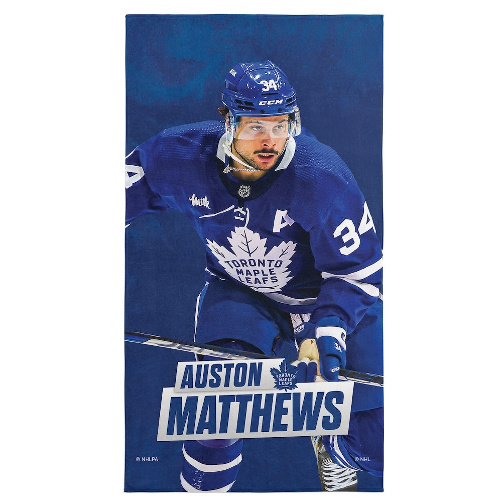 Toronto Maple Leafs Auston Matthews beach towel