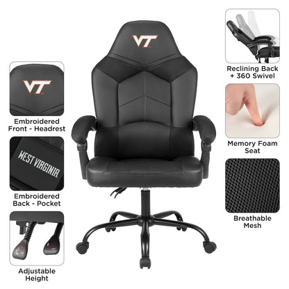 Virginia Tech Hokies Office Gamer Chair Features