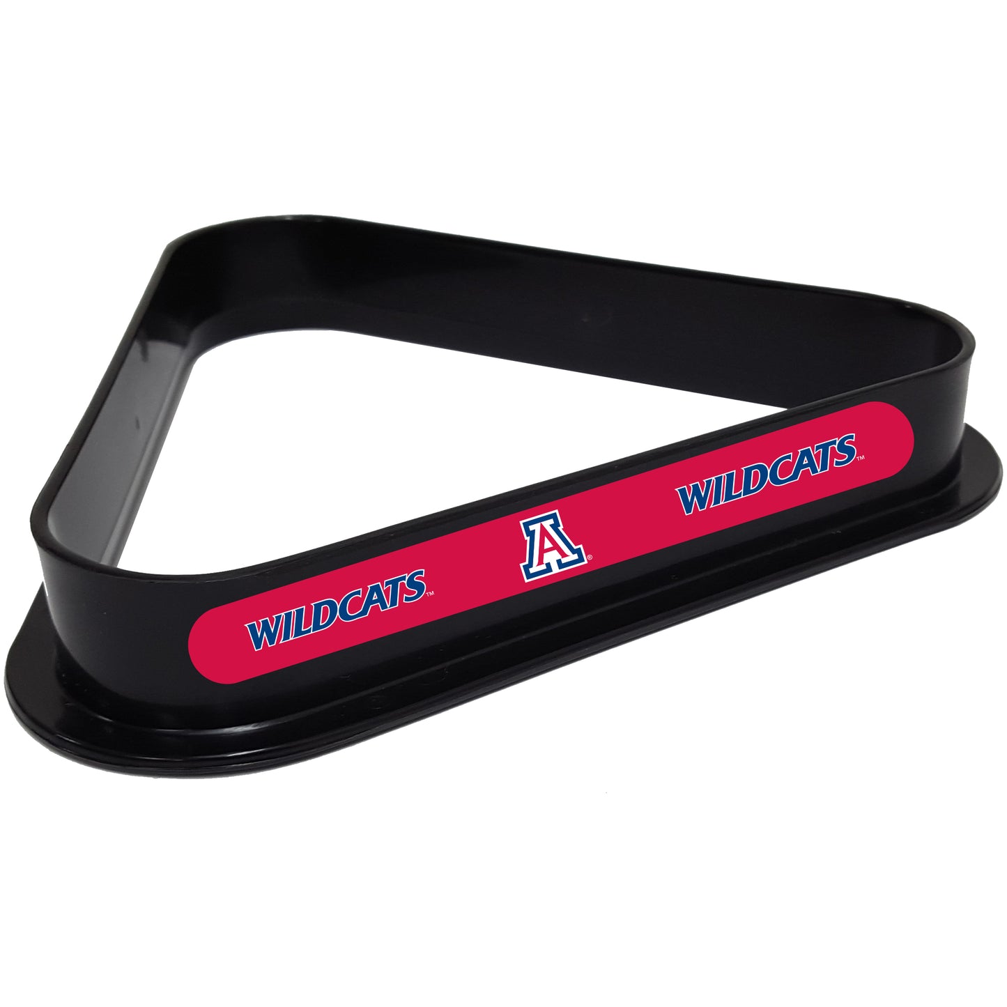 Buy Official Arizona-Wildcats-Pool-Table-Triangle-Rack Billiard Ball Triangle Rack - Premium Black Plastic 8-Ball Rack Front View