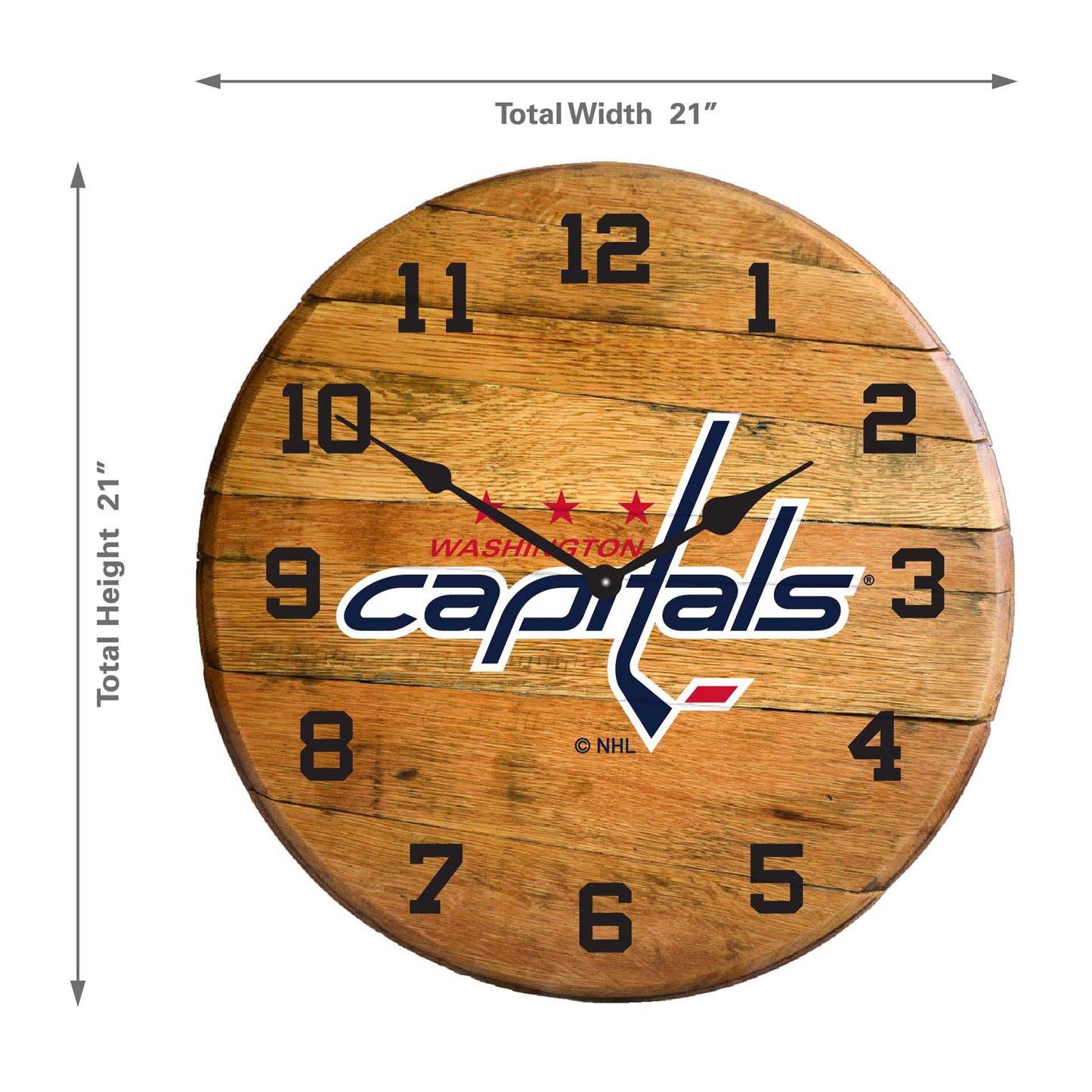 Washington Capitals whiskey barrel wall clock dimensions