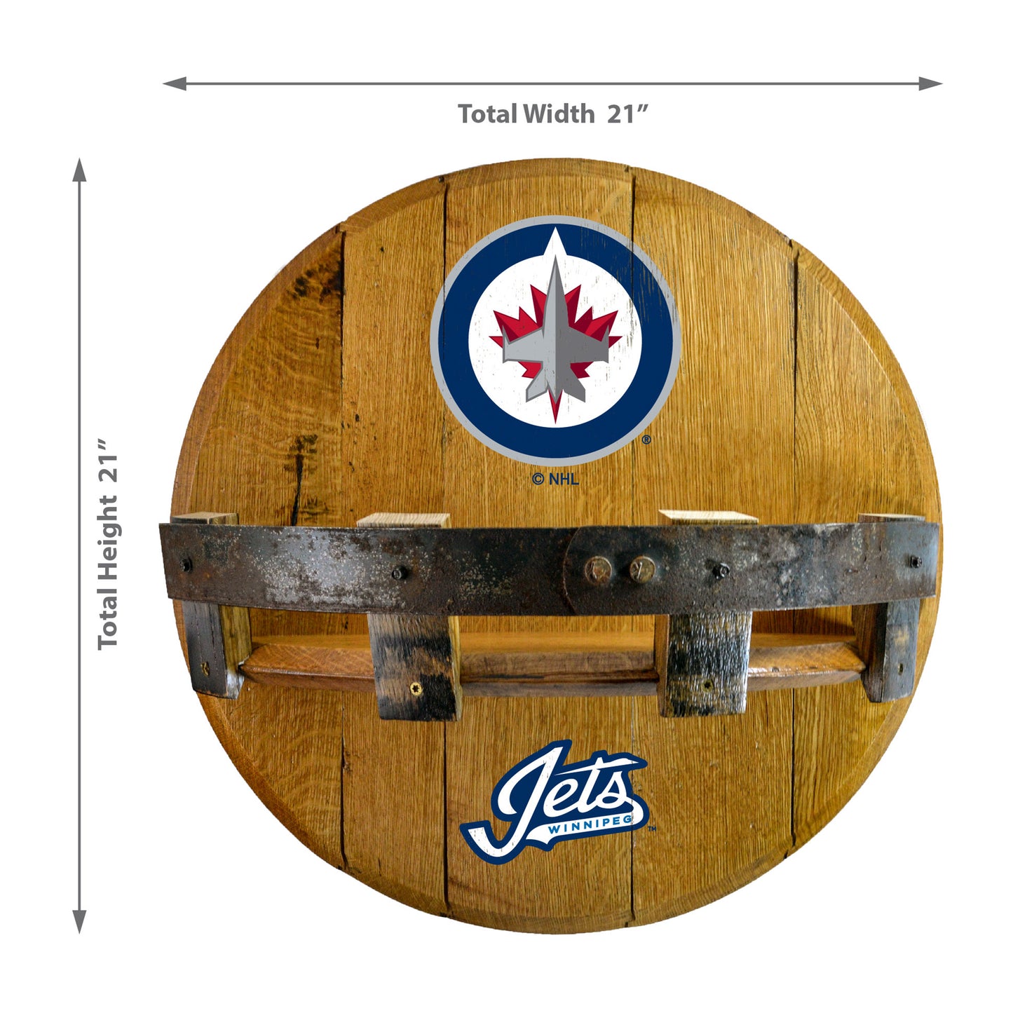 Winnipeg Jets whiskey barrel shelf dimensions