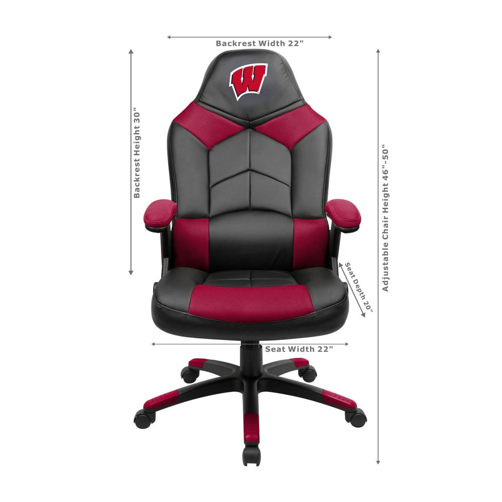 Wisconsin Badgers Office Gamer Chair Dimensions