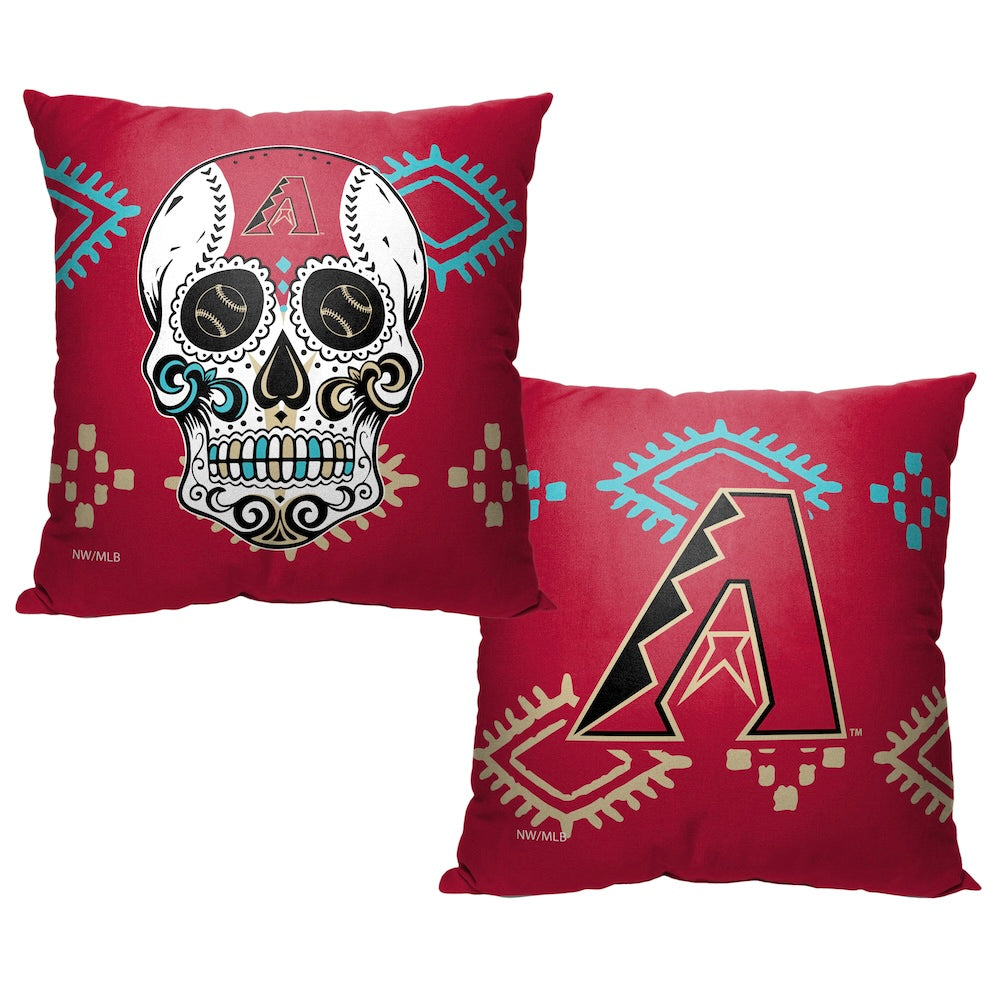 Arizona Diamondbacks CANDY SKULL throw pillow