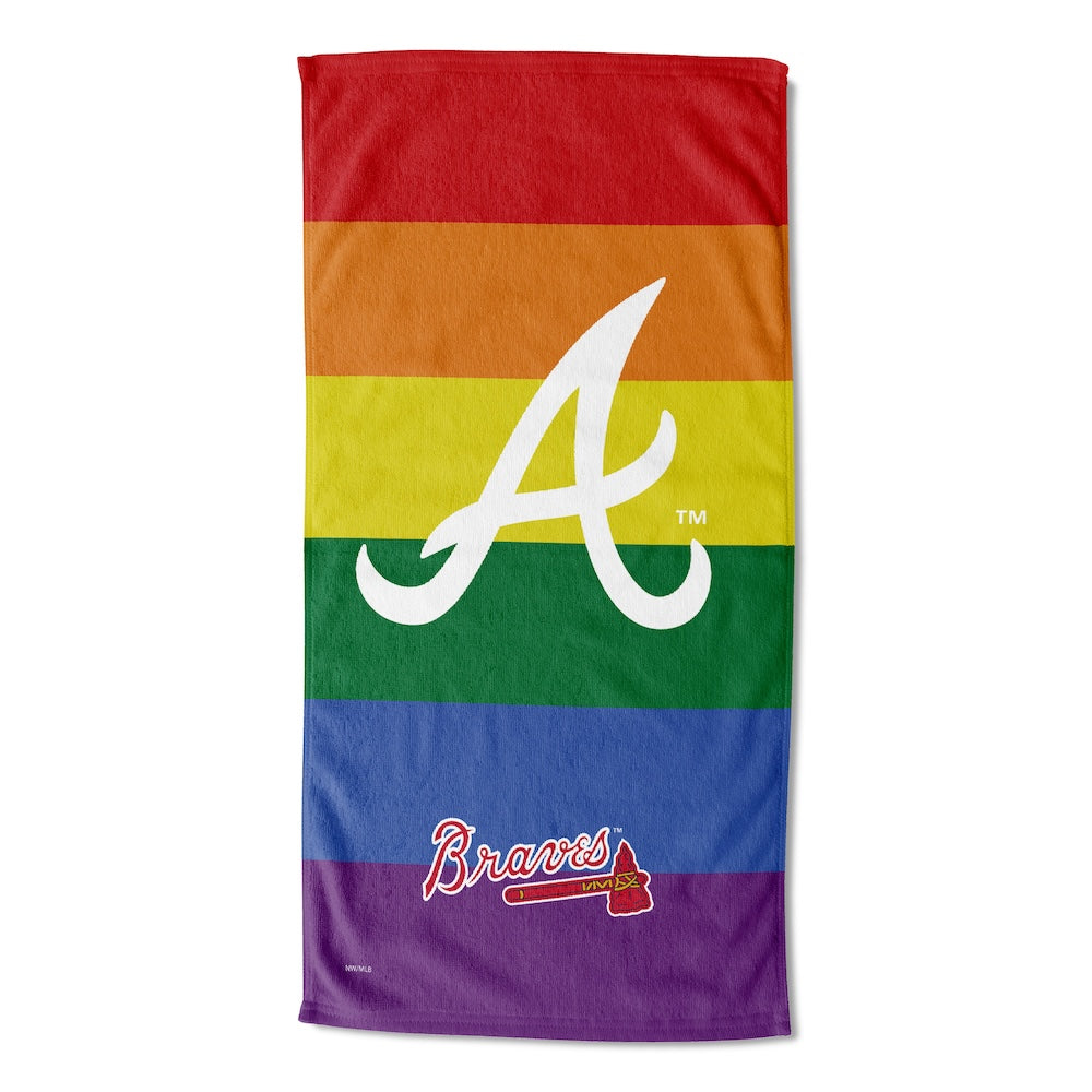 Atlanta Braves color block beach towel