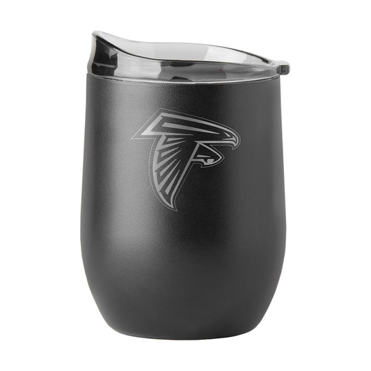 Atlanta Falcons black etch curved drink tumbler