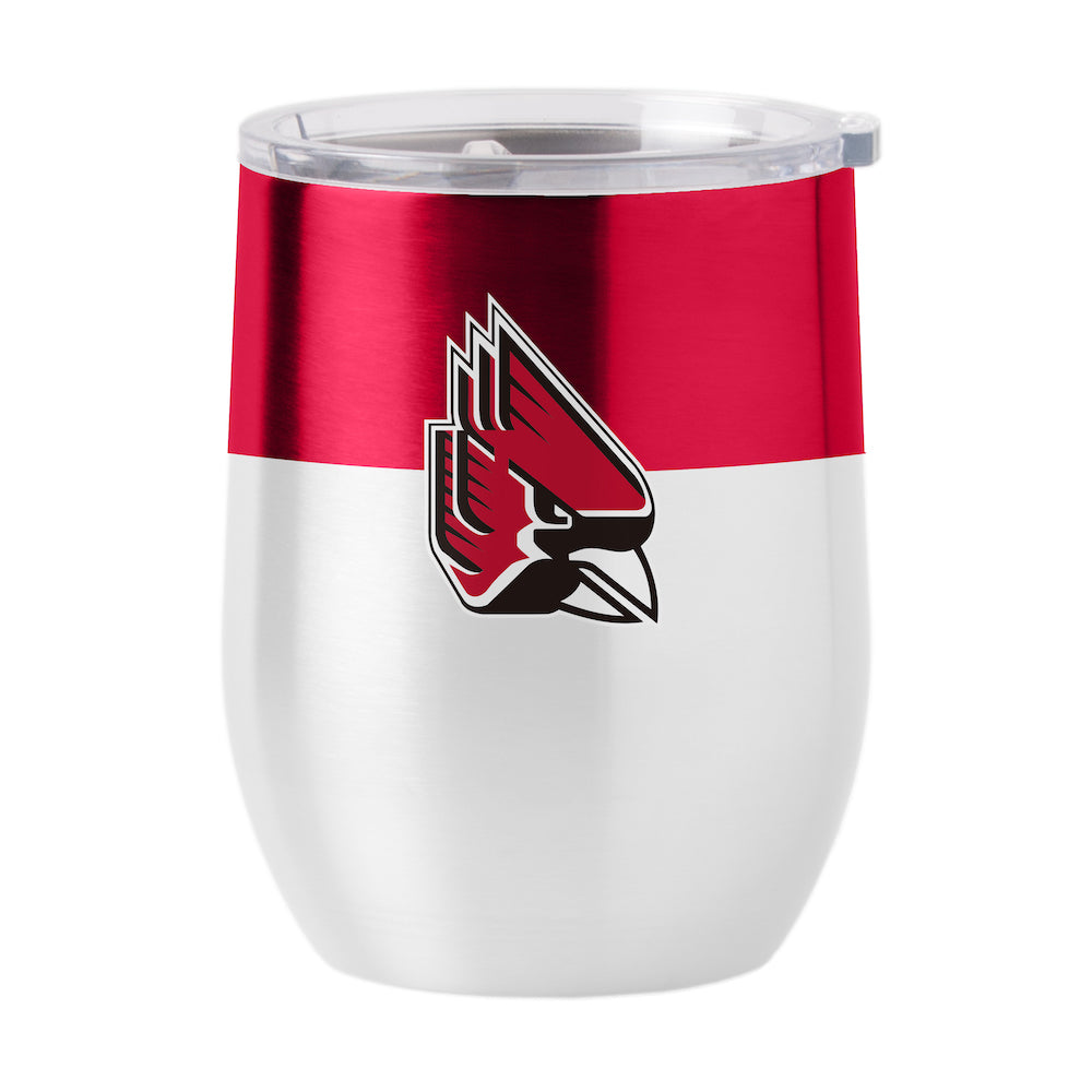 Ball State Cardinals color block curved drink tumbler