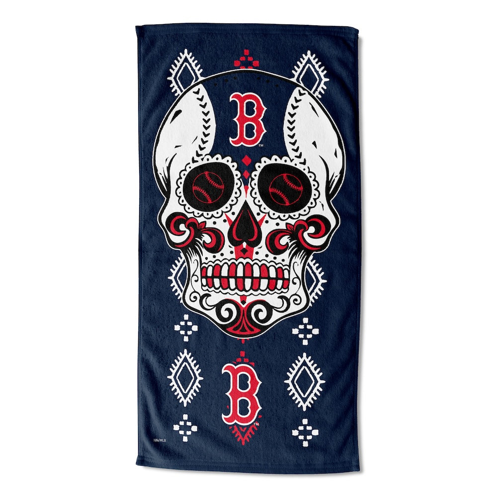 Boston Red Sox color block beach towel