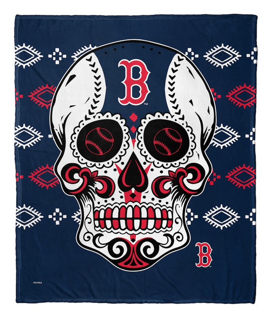 Boston Red Sox CANDY SKULL silk touch throw blanket