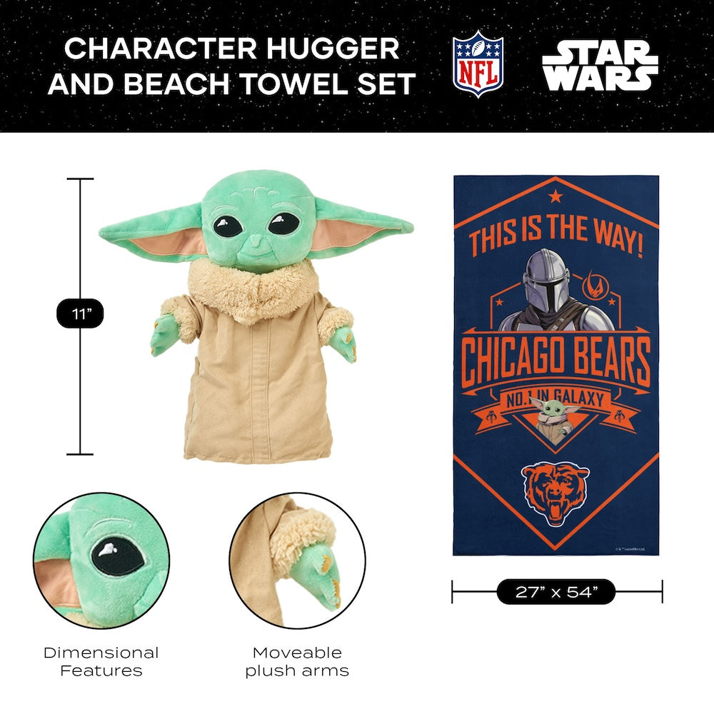 Chicago Bears Baby Yoda Hugger and Towel 2