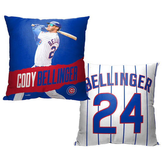 Chicago Cubs Cody Bellinger throw pillow