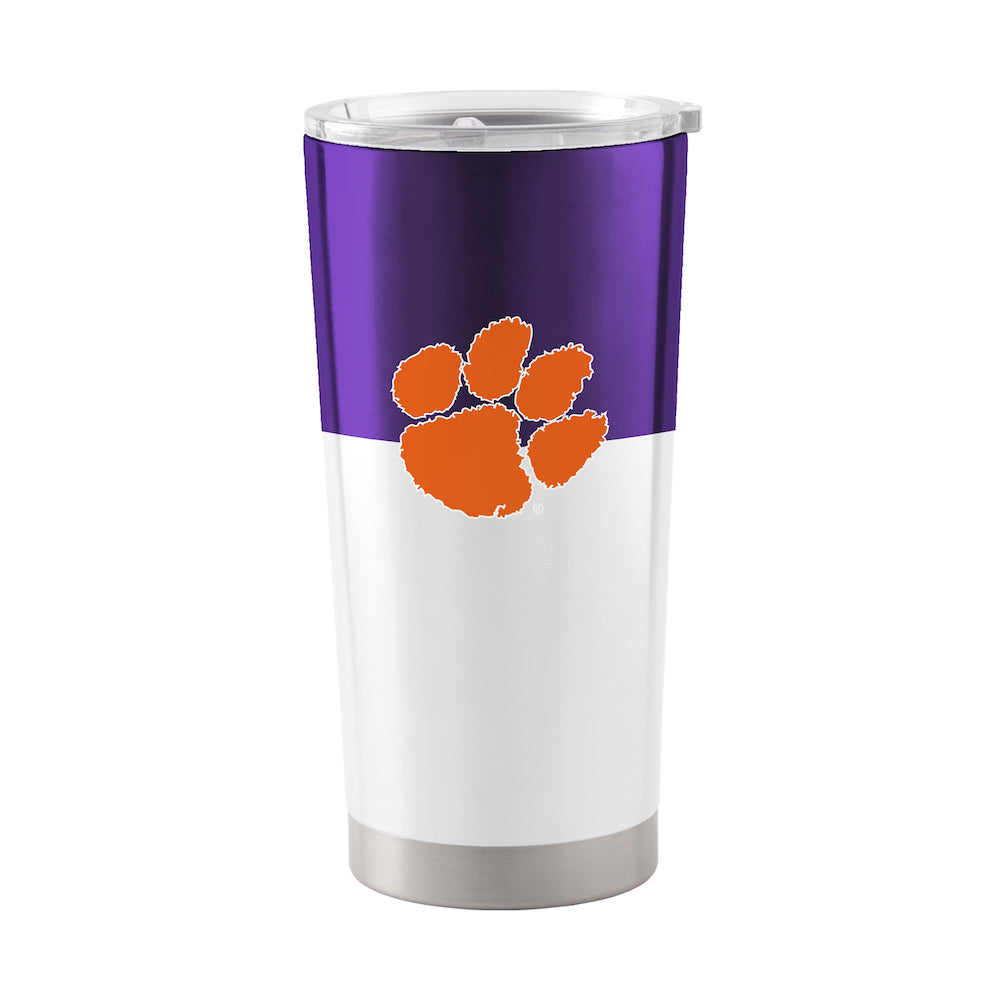 Clemson Tigers 20 oz color block travel tumbler