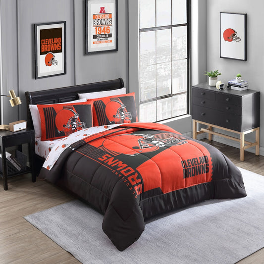 Cleveland Browns queen size bed in a bag