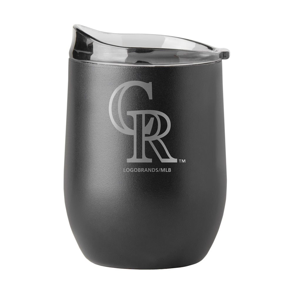 Colorado Rockies black etch curved drink tumbler