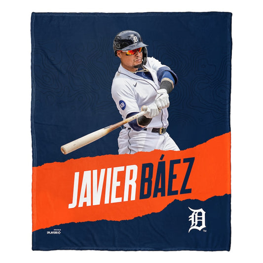 Detroit Tigers Javier Baez silk touch throw blanket