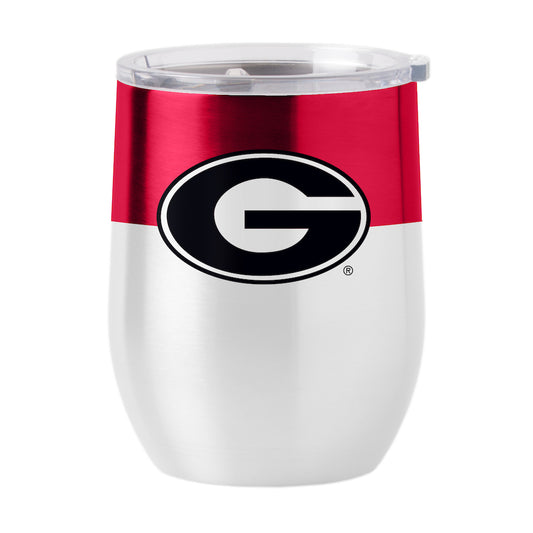 Georgia Bulldogs color block curved drink tumbler