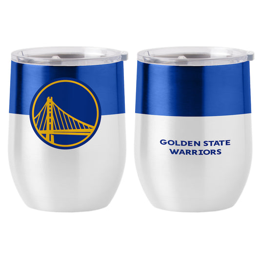 Golden State Warriors color block curved drink tumbler