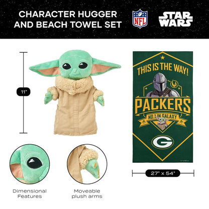 Green Bay Packers Baby Yoda Hugger and Towel 2