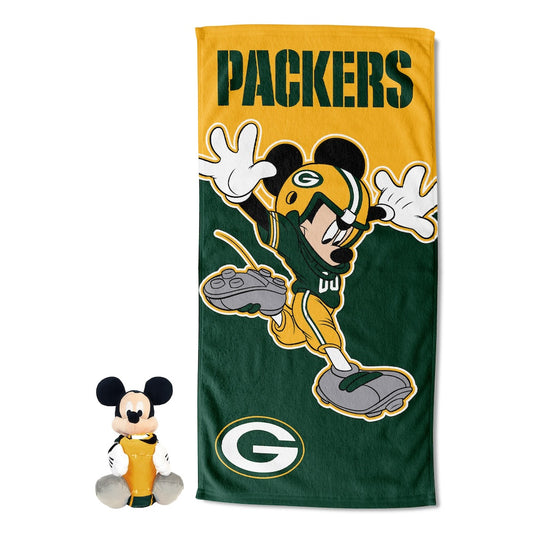 Green Bay Packers Mickey Mouse Hugger and Towel