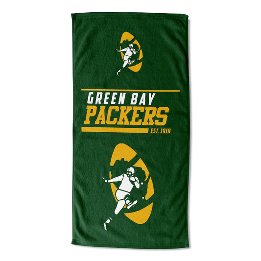 Green Bay Packers color block beach towel